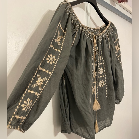 Bohemian World Market top made in India, O/S🩶 - Picture 5 of 11